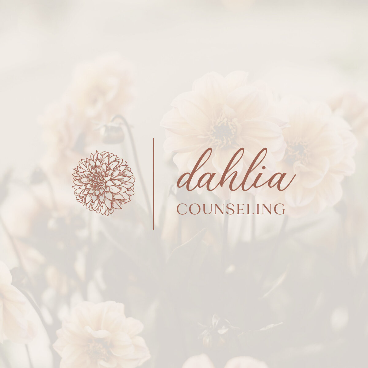 Dahlia Counseling primary logo on a soft white background