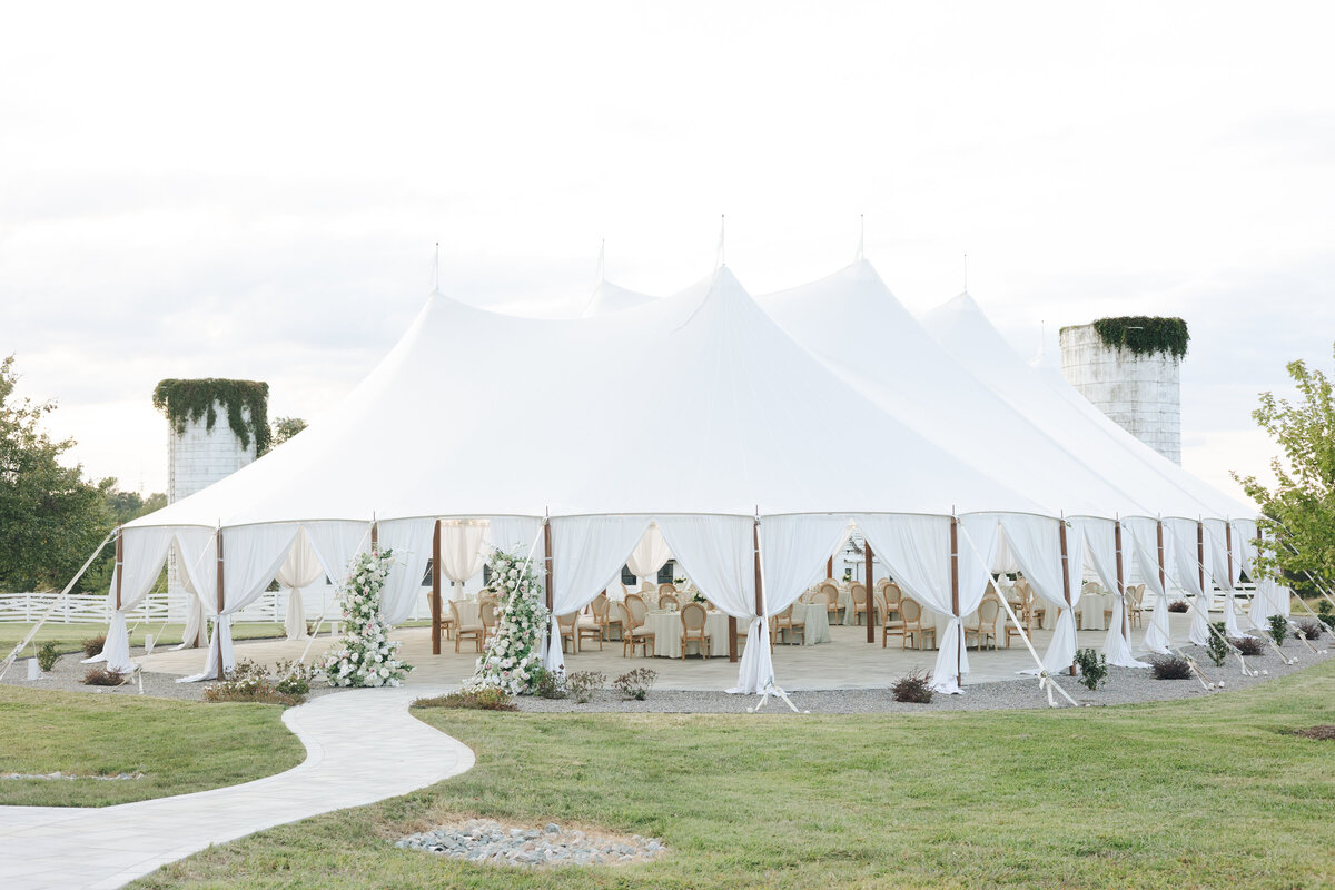 The sailcloth tent at Northfield Estate