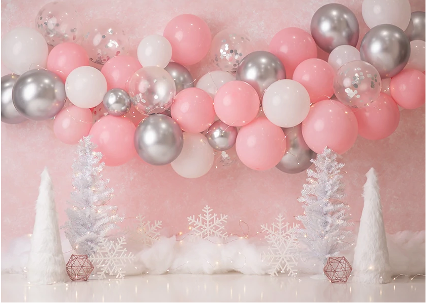 Pink snowy Newborn Backdrop