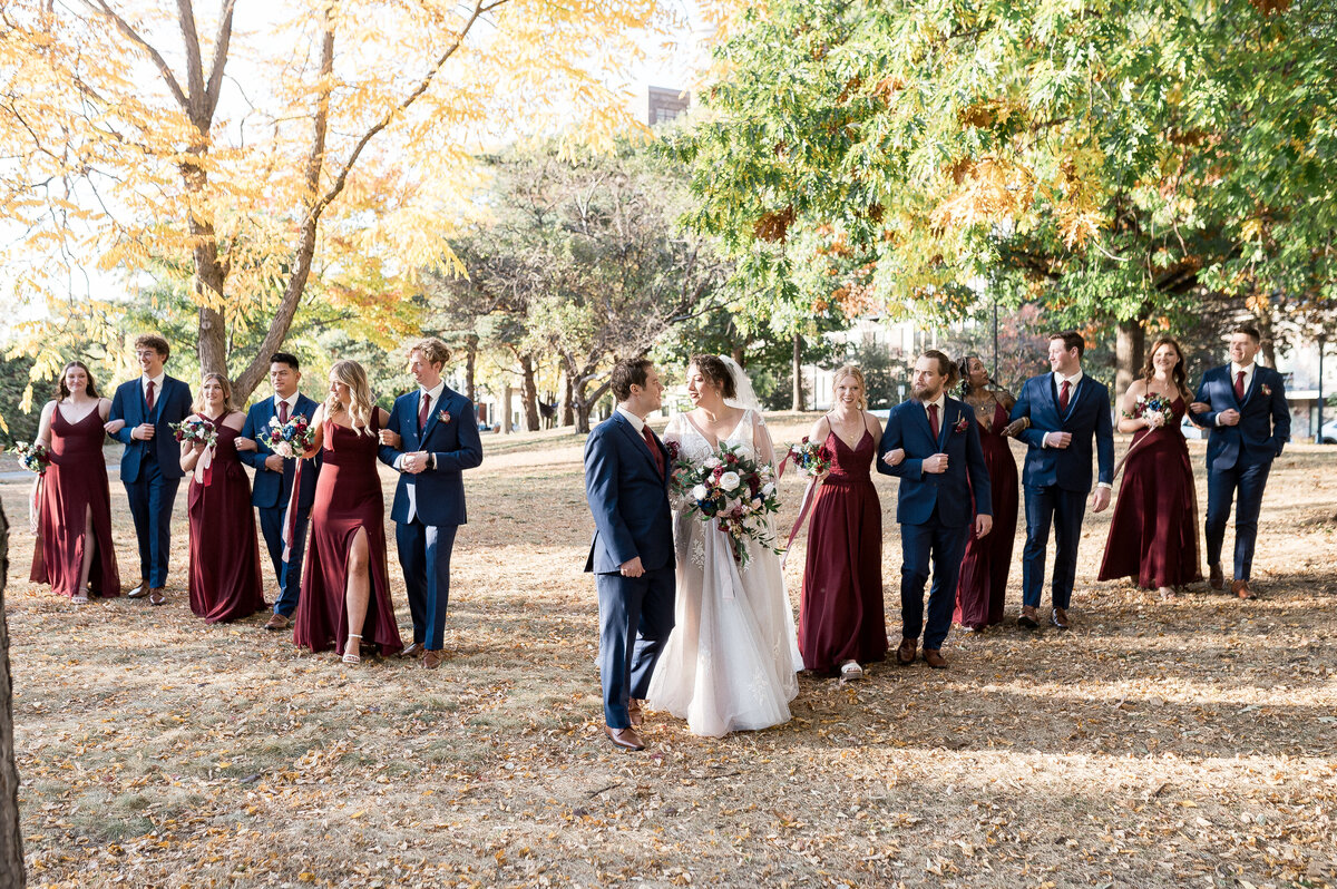 Emotional smiles during wedding toast