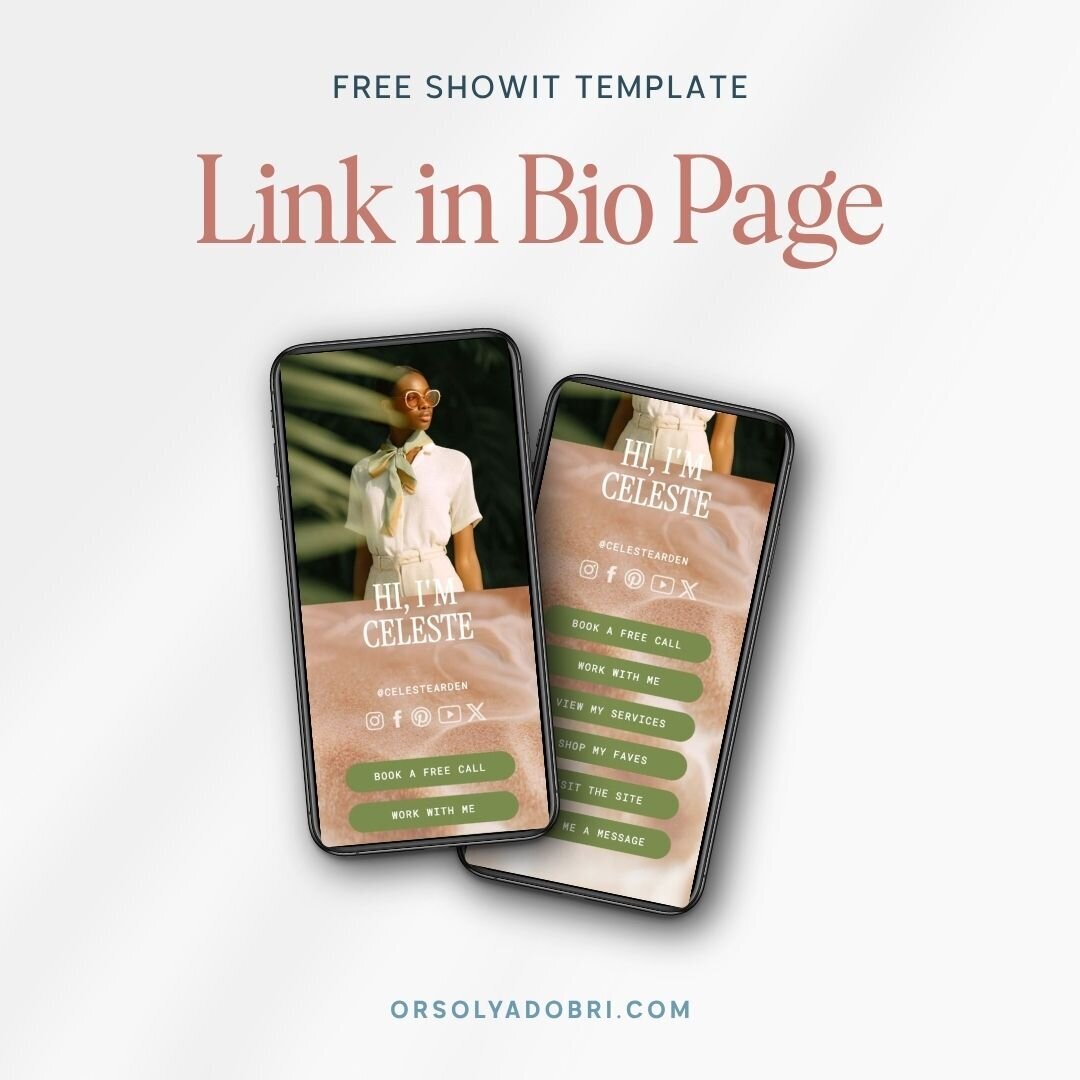 Free Link in Bio Page Template for Showit | Orsolya Dobri