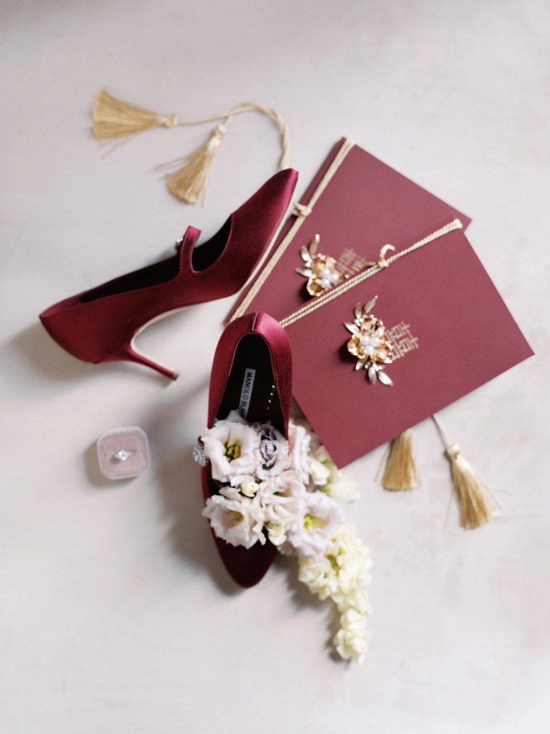 Manolo Blahnik flatlays for Grand Hotel Tremezzo wedding, by Lake Como Photographer Andreas K. Georgiou