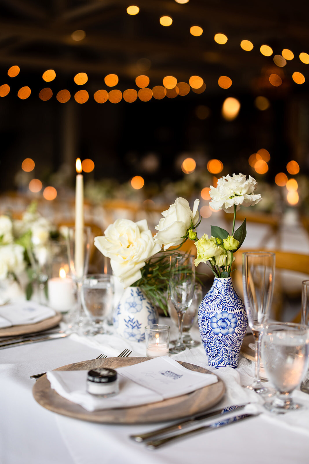 Reception space in Pavilion at Roche Harbor Resort Wedding floral by Camas Designs