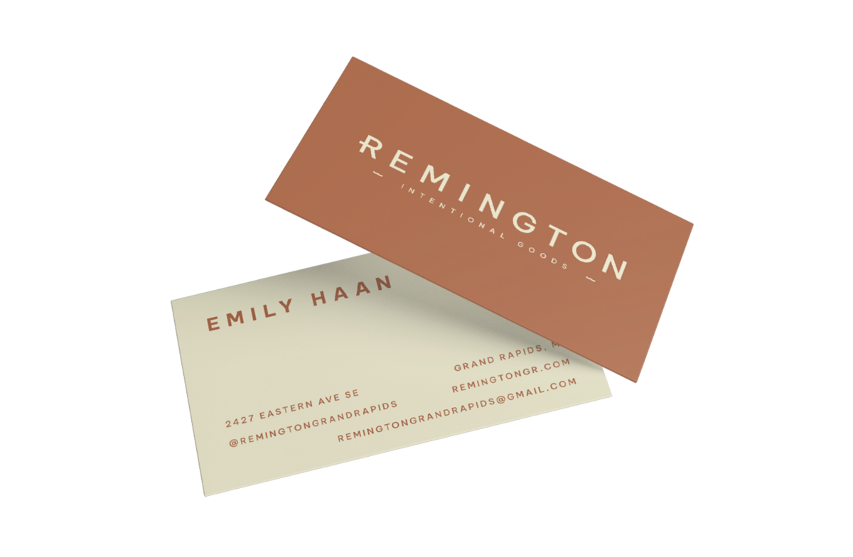 Remington Cream and Tan brown business card