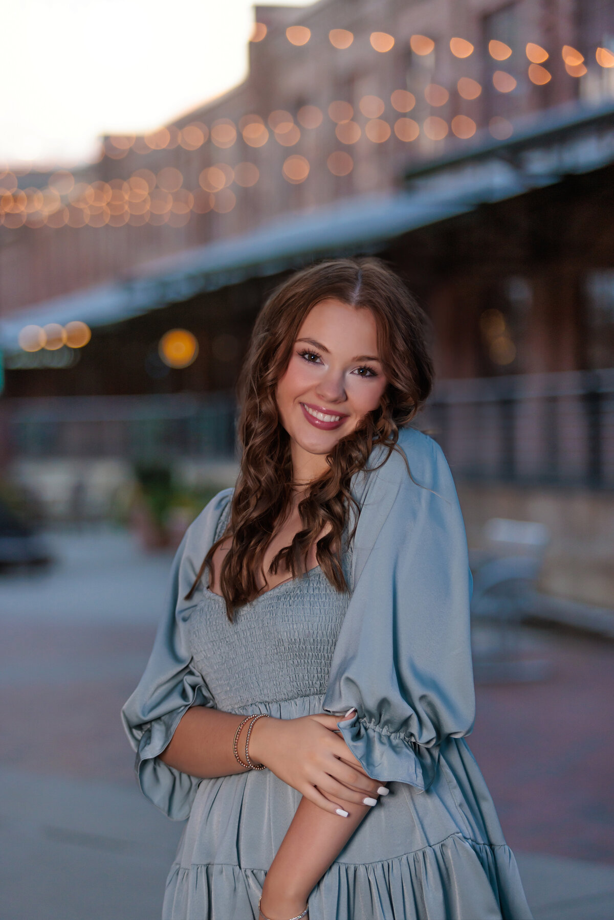 City lights for Senior pictures in Raleigh NC