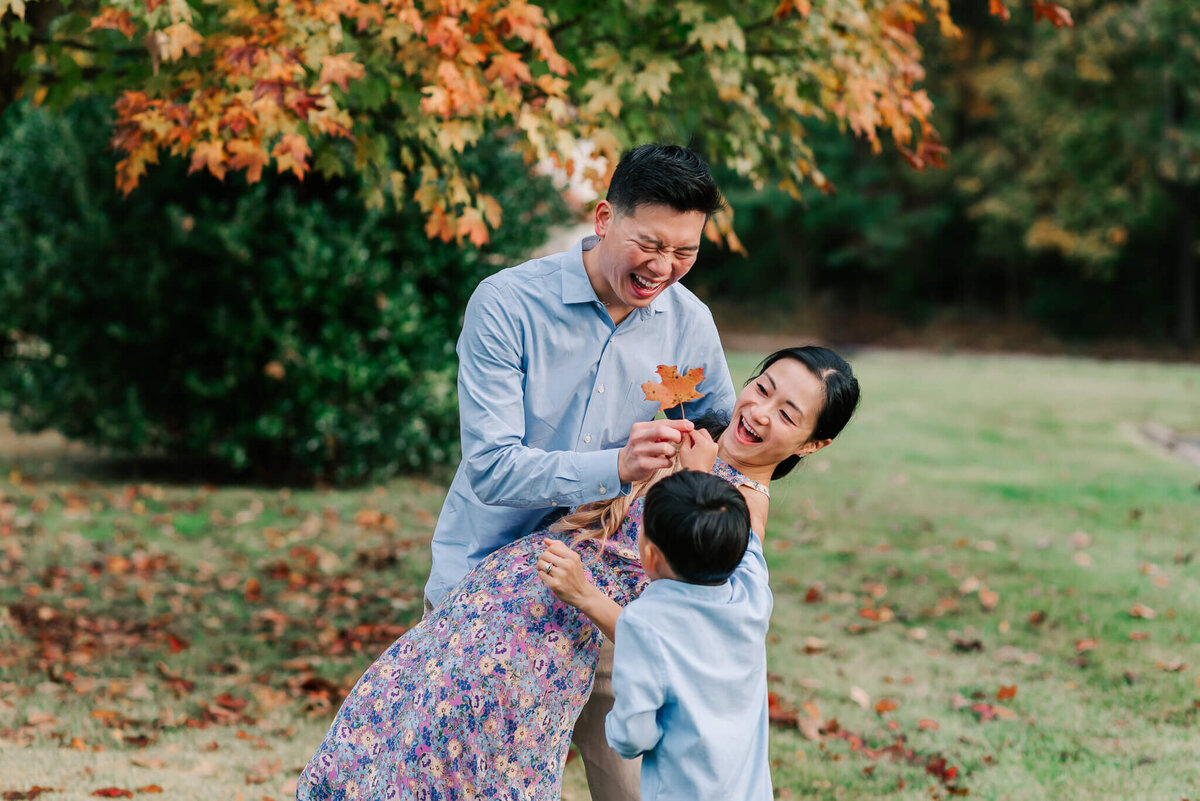 A candid moment during their family session captured by Denise Van Photography