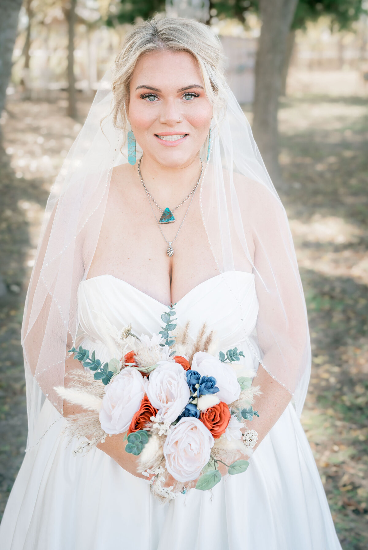 bridal portrait outside at the forever farm
