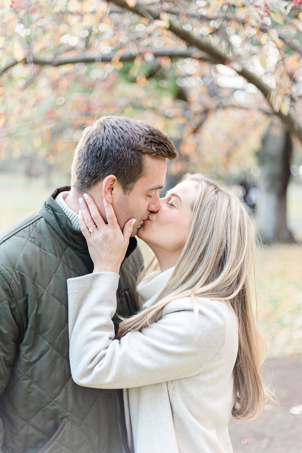 Chic fall engagement in the Boston Public Garden