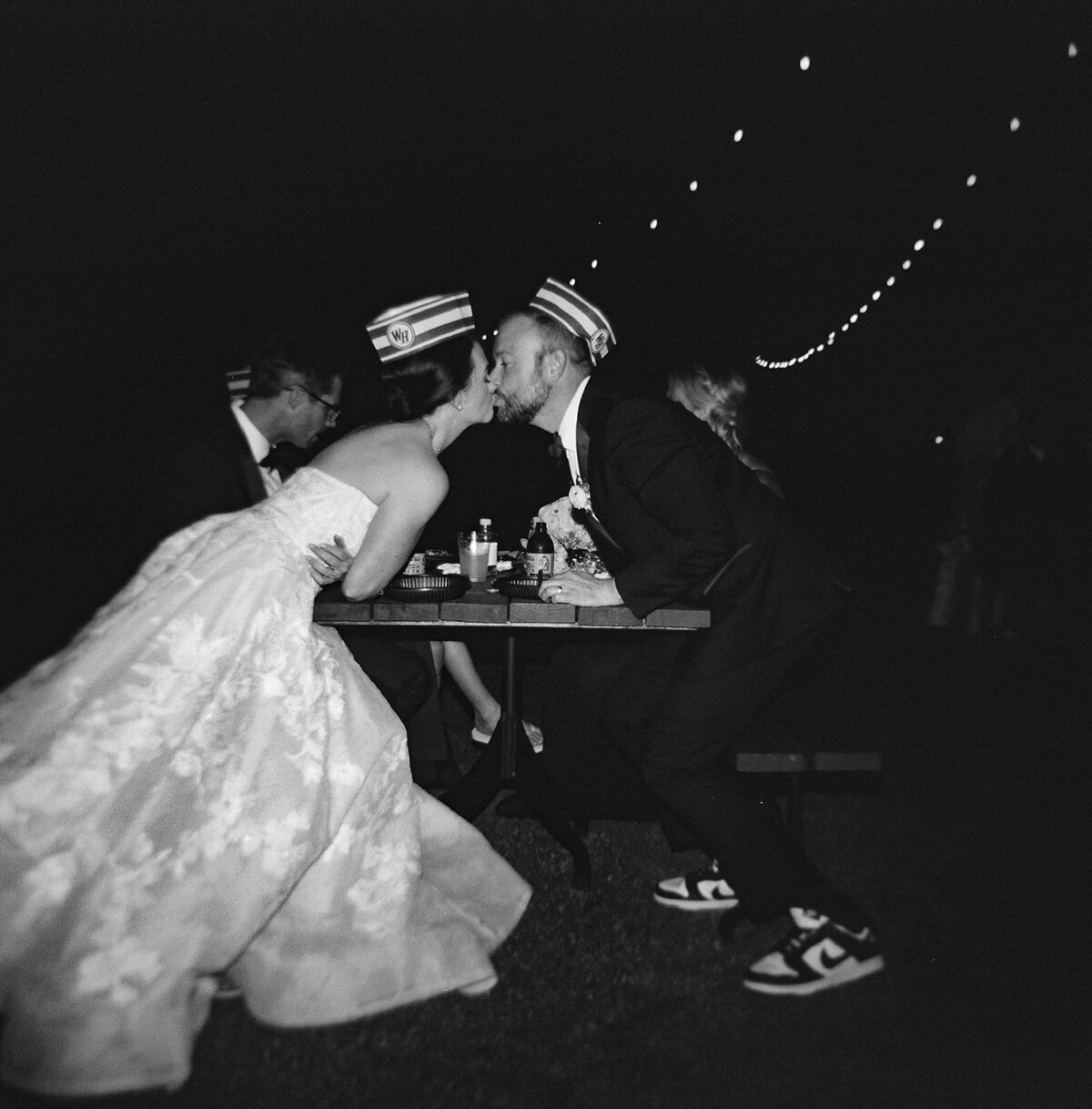 bride and groom fun wedding exit