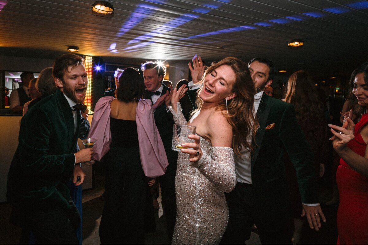 Dancefloor at a winter wedding 