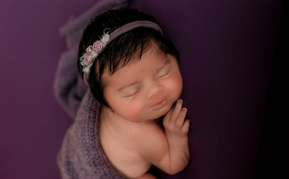 Newborn-Purple outfit-HIcksville NY