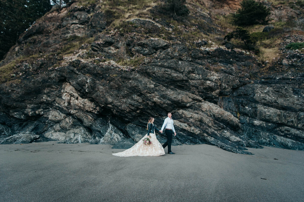 Secret Beach Elopement Cliff Photo