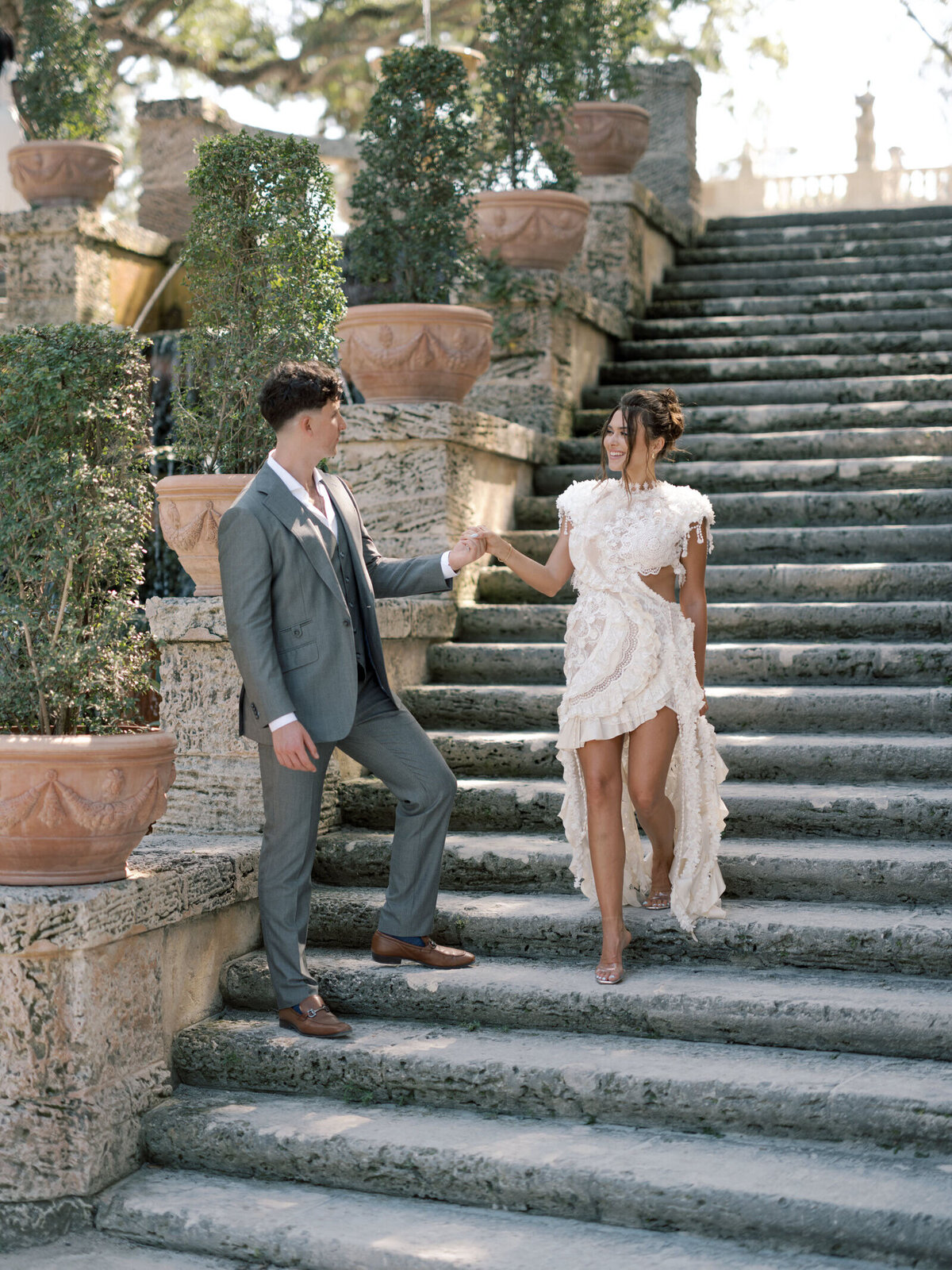 vizcaya-engagement-romantic-steps-walk