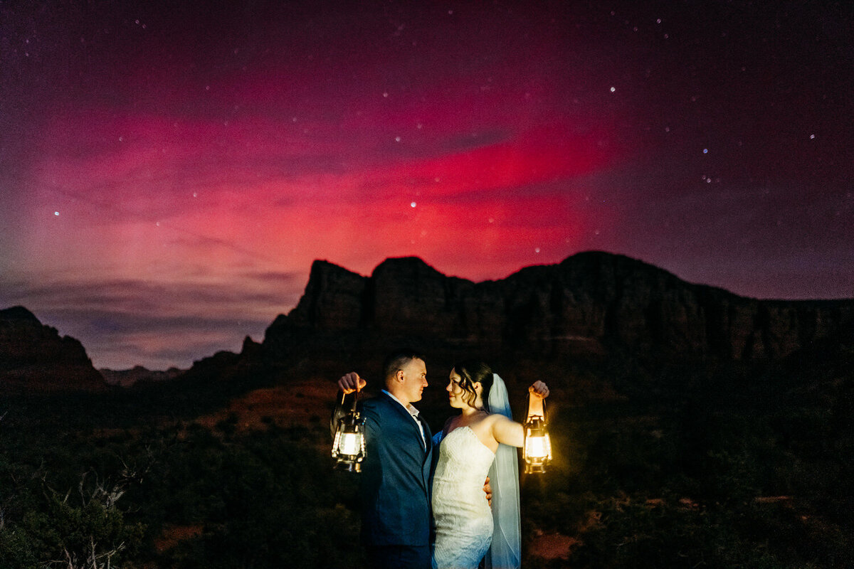 Arizona Northern Lights Elopement