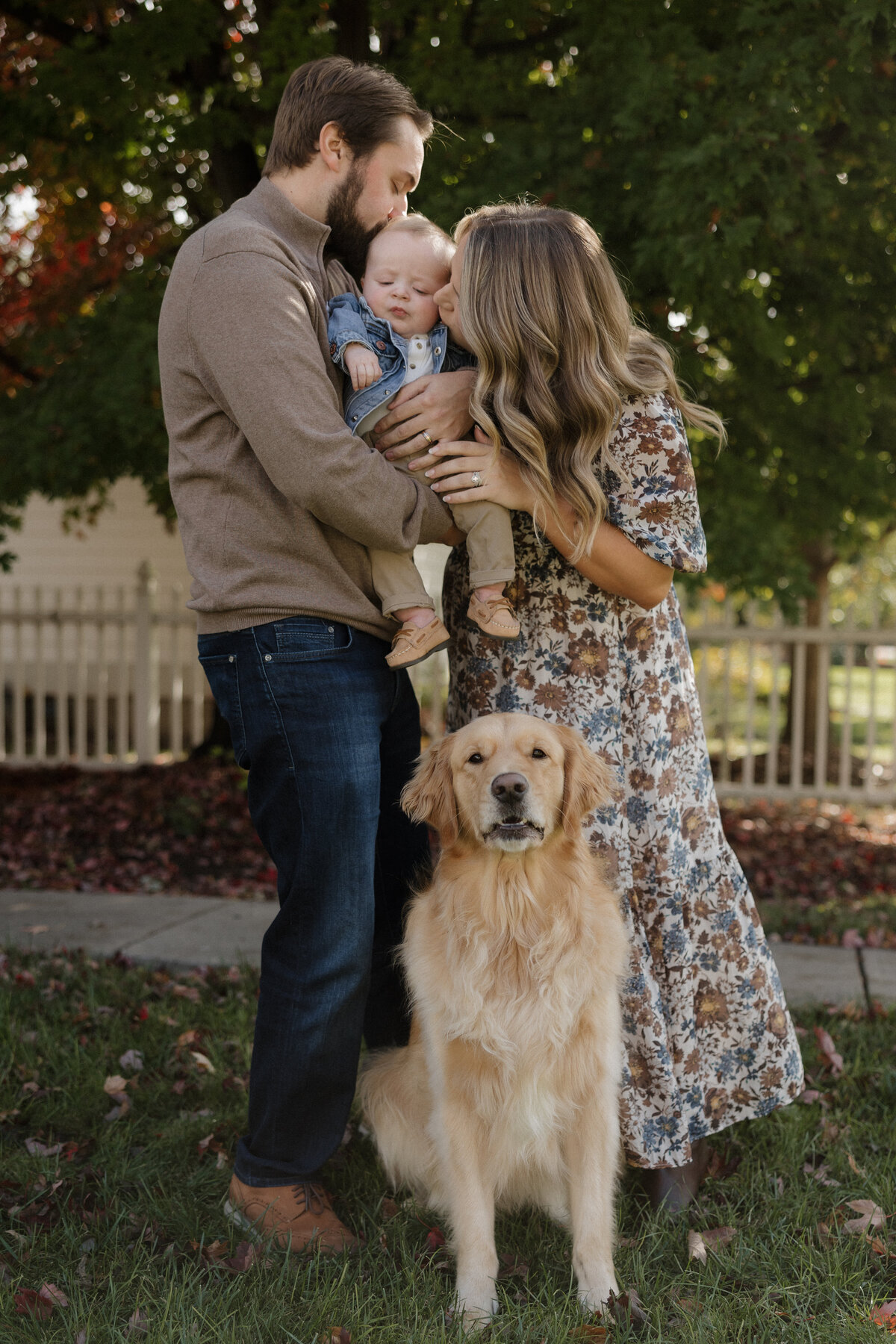 Indianapolis lifestyle family photography with baby and dog