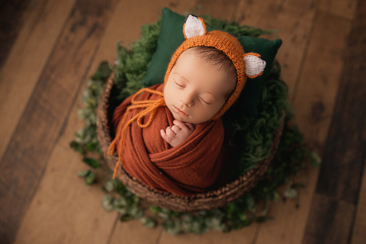 photo of newborn baby edited with newborn presets