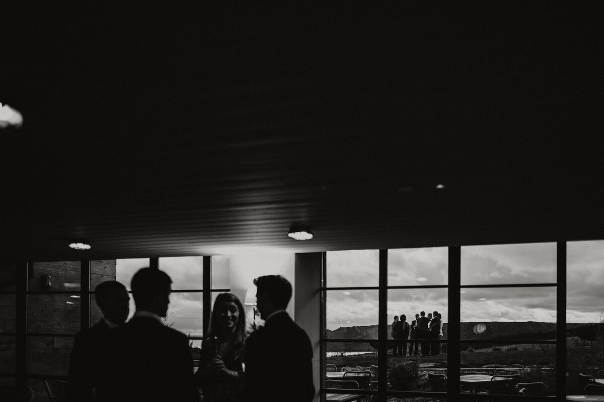 documentary wedding photography in black and white using architectural features for interest 