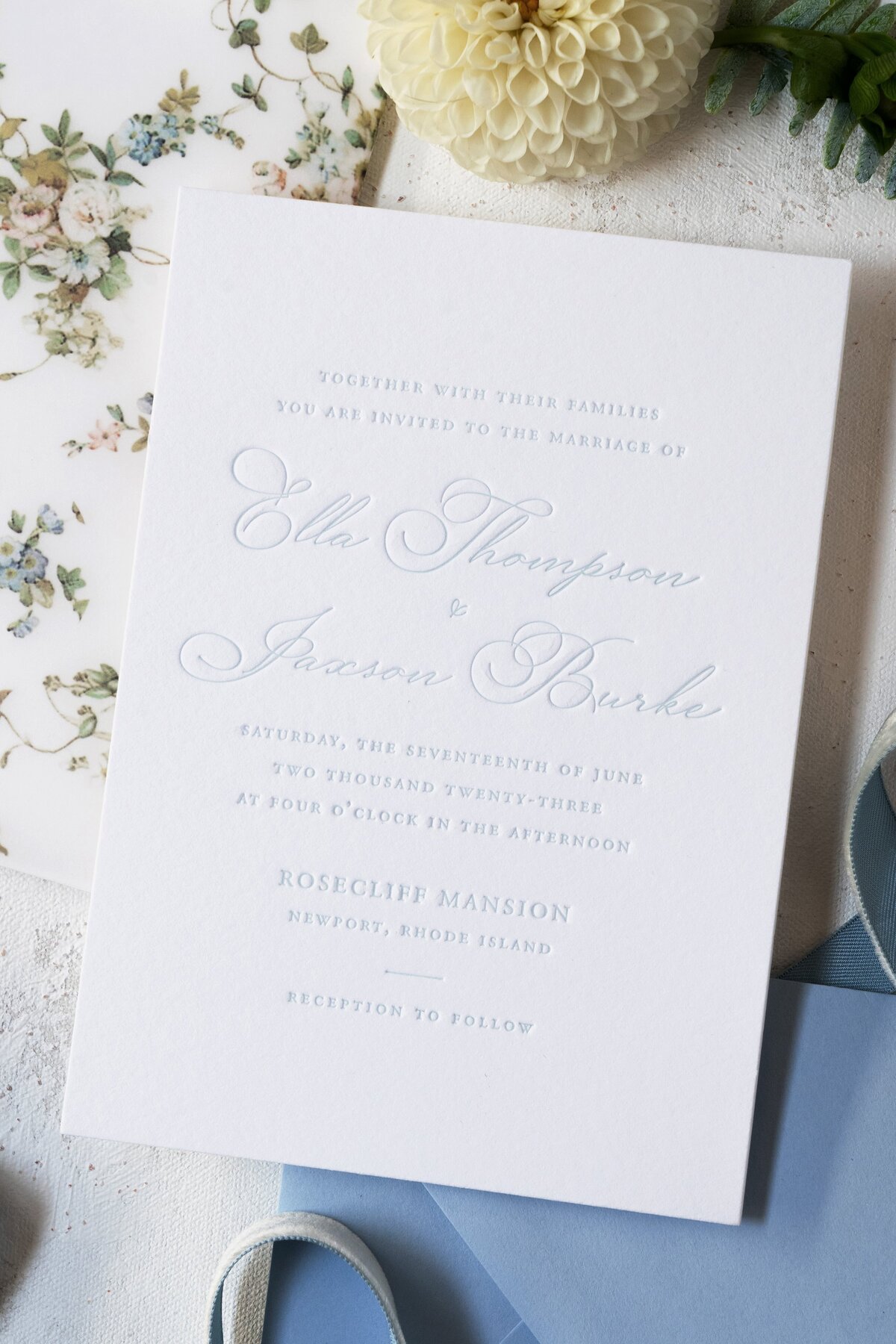 rosecliff-mansion-wedding-invitation-blue-letterpress-floral-vellum