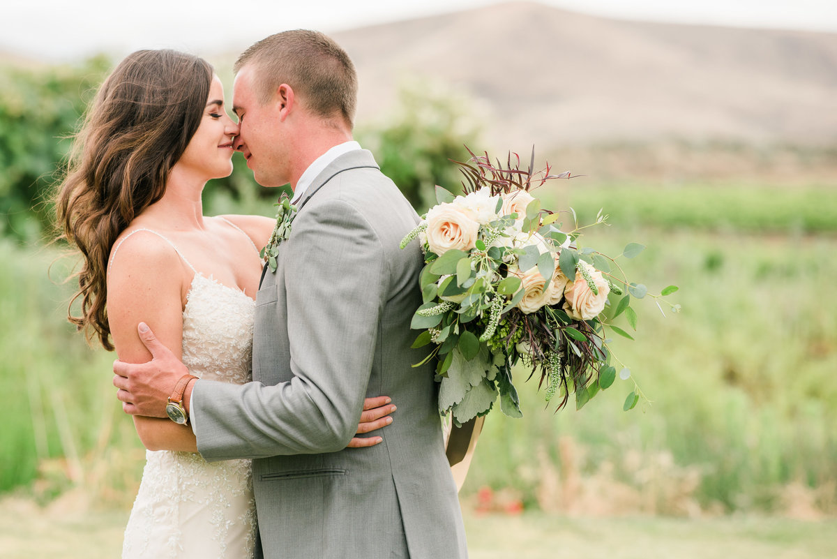 Bride and Groom kissing