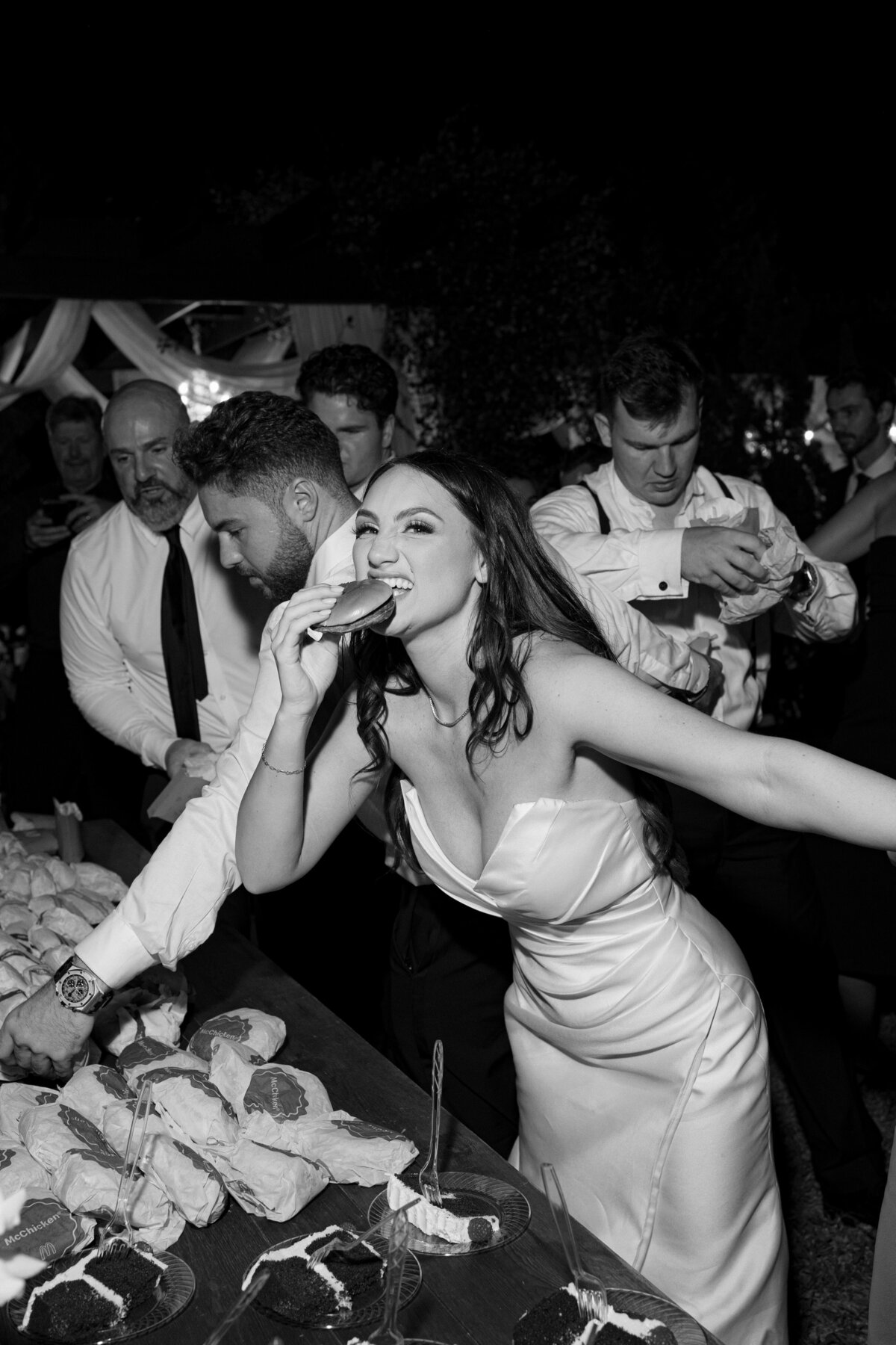 Late night snack at reception at La Casa Toscana Wedding Venue Fort Myers Florida