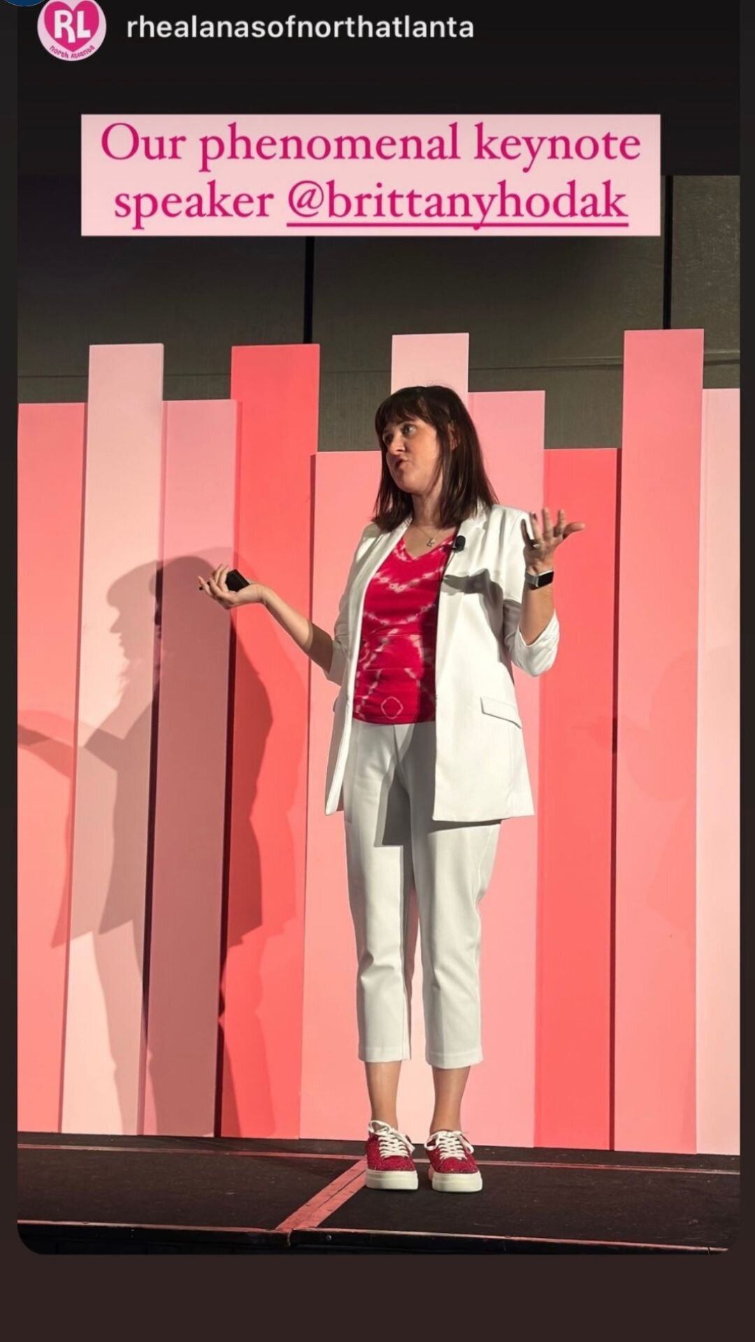 Instagram story testimonial from franchise conference, raving about the phenomenal keynote speaker, Brittany Hodak.