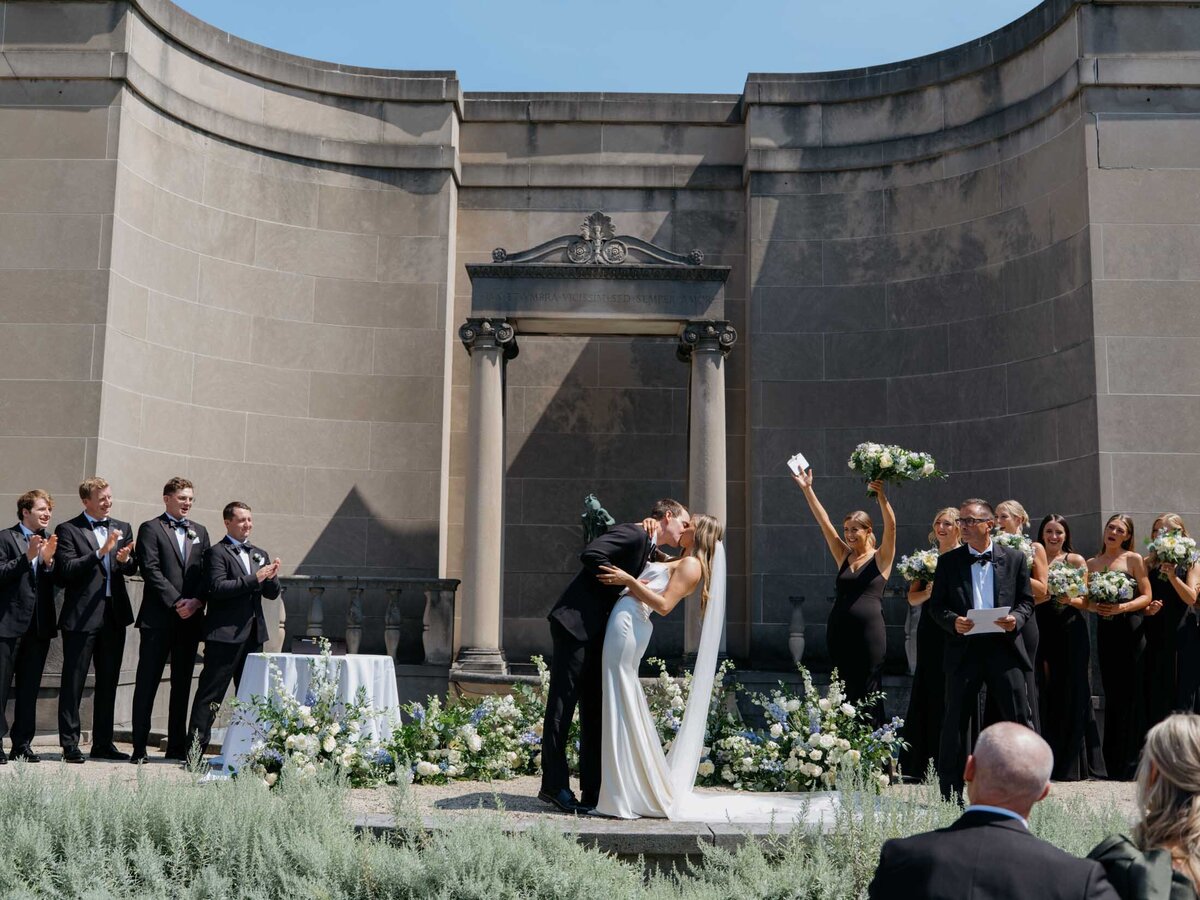 Outdoor ceremony at Hanna Garden at the Cleveland History Center
