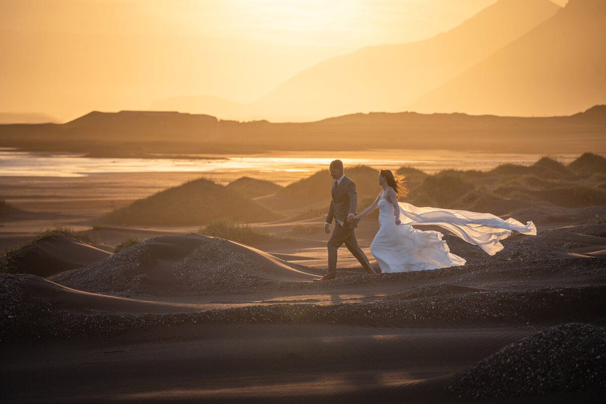 Iceland-elopement-black-sand-beach-sunset