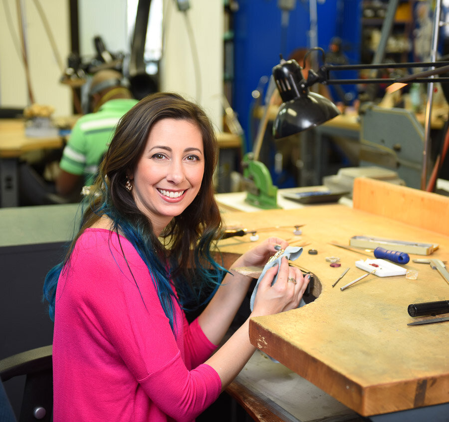 Jewelry maker at workstation