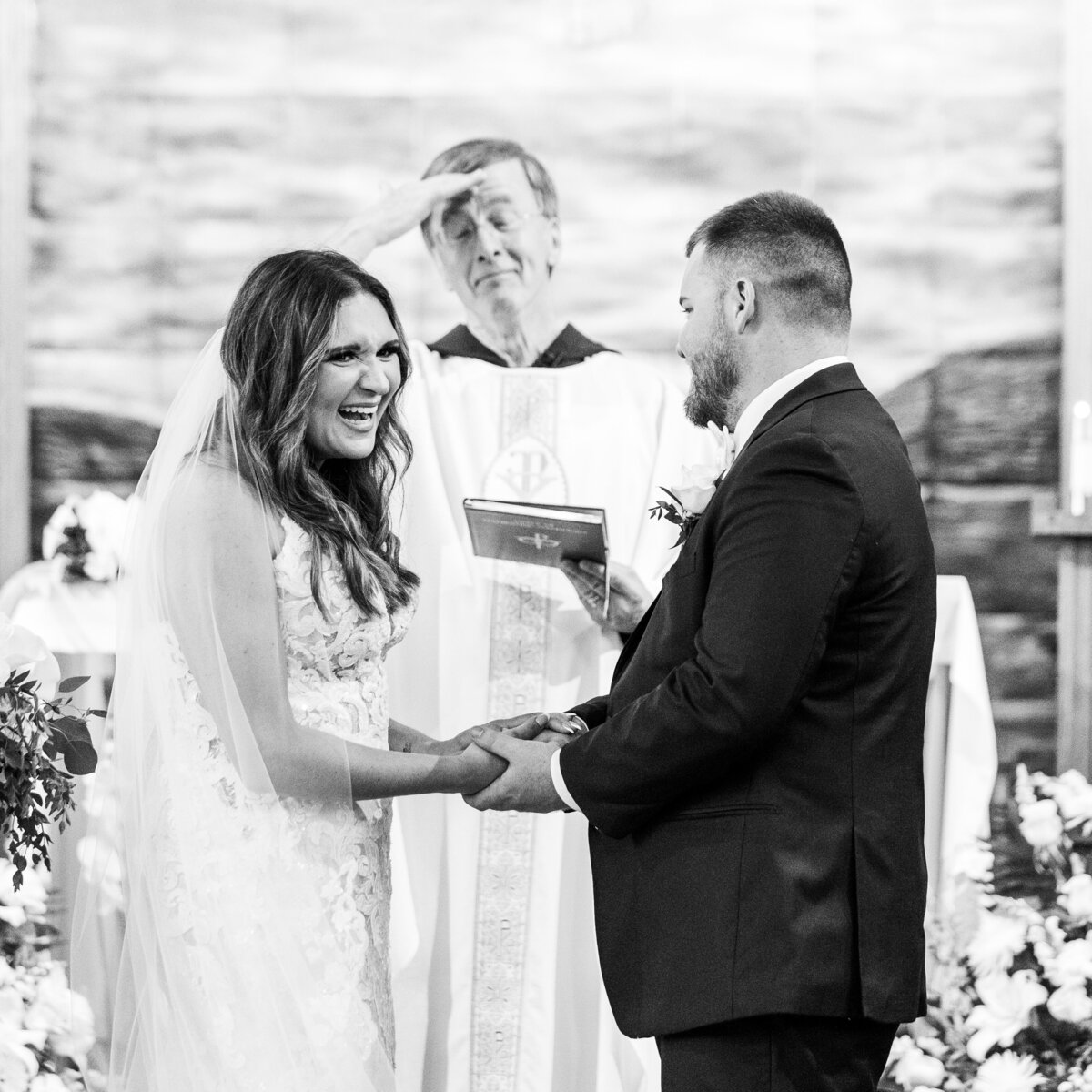 Black-White-WV-Wedding-Ceremony-Photo