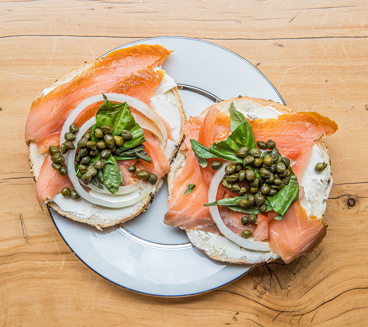 bagel and lox in La Jolla as photographed by Nancy Ingersoll