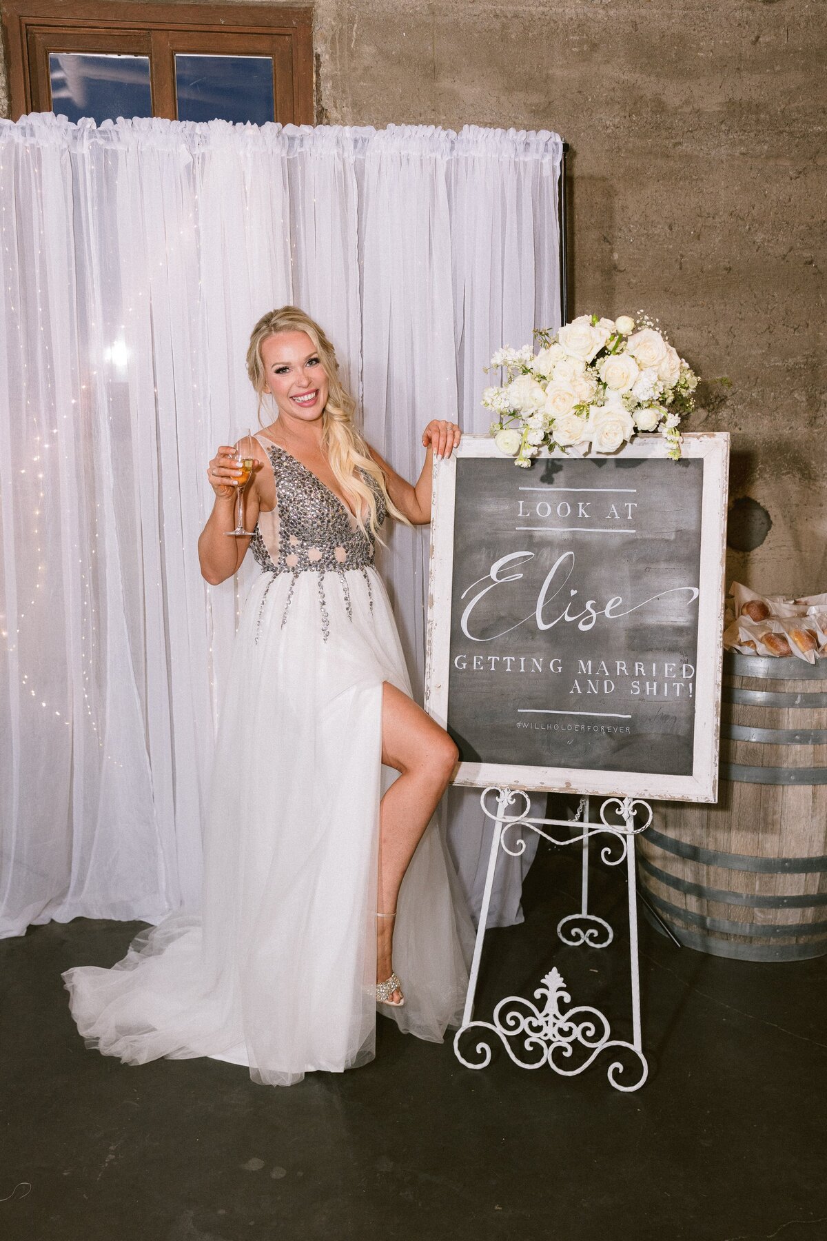 welcome sign, white flowy dress, welcome sign 