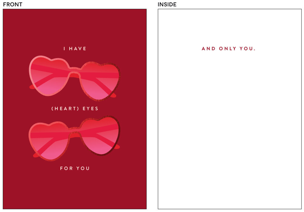 Heart Eyes | Valentine's Day Greeting Card Design by Amanda DeWoody of Poised Avenue