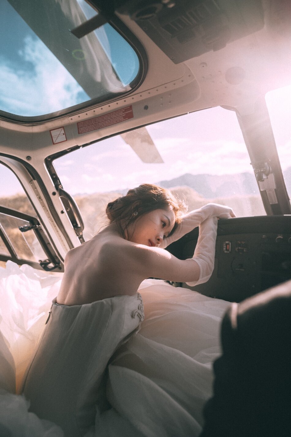 Wedding shoot, Coromandel Peak, Wanaka. Vera Wang Haute iconic wedding dresses.