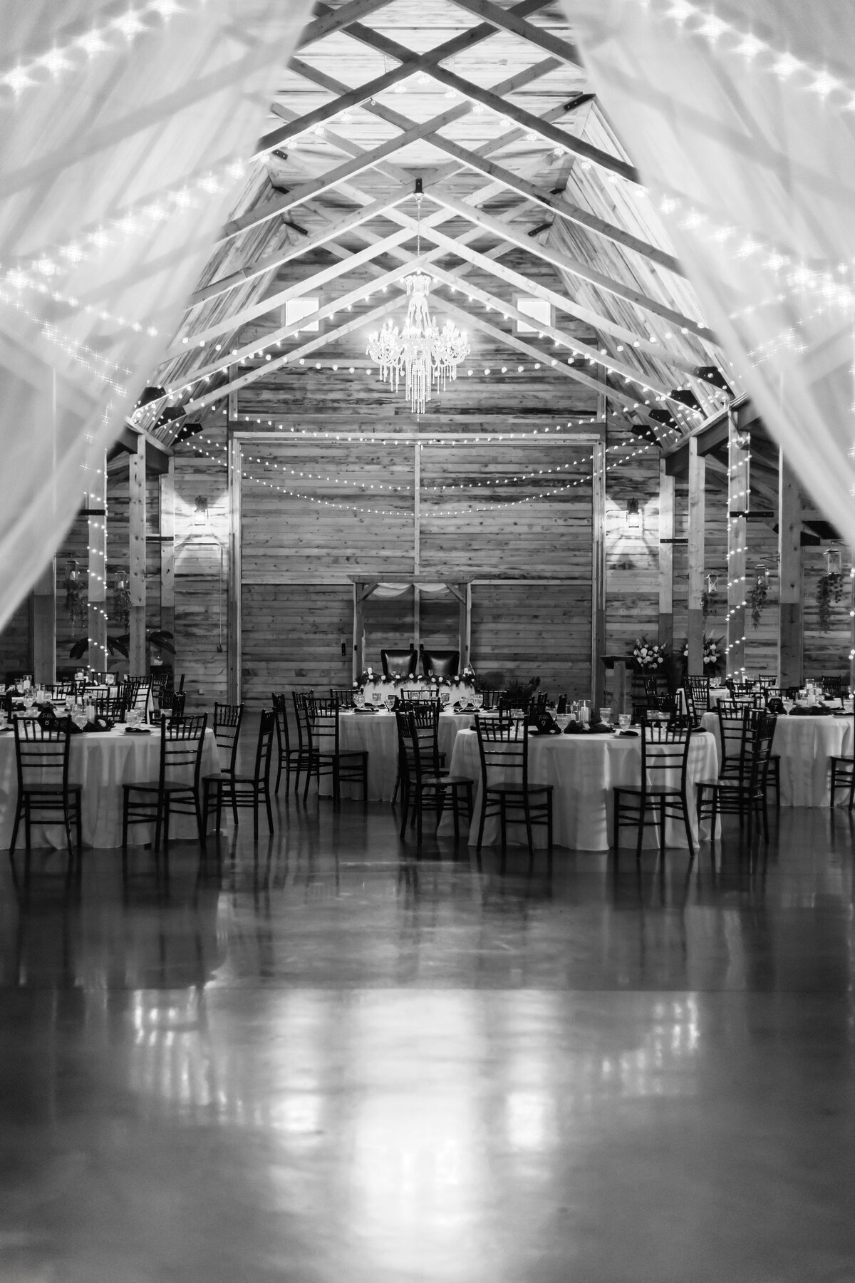 Reception set up in Willow Lane Barn