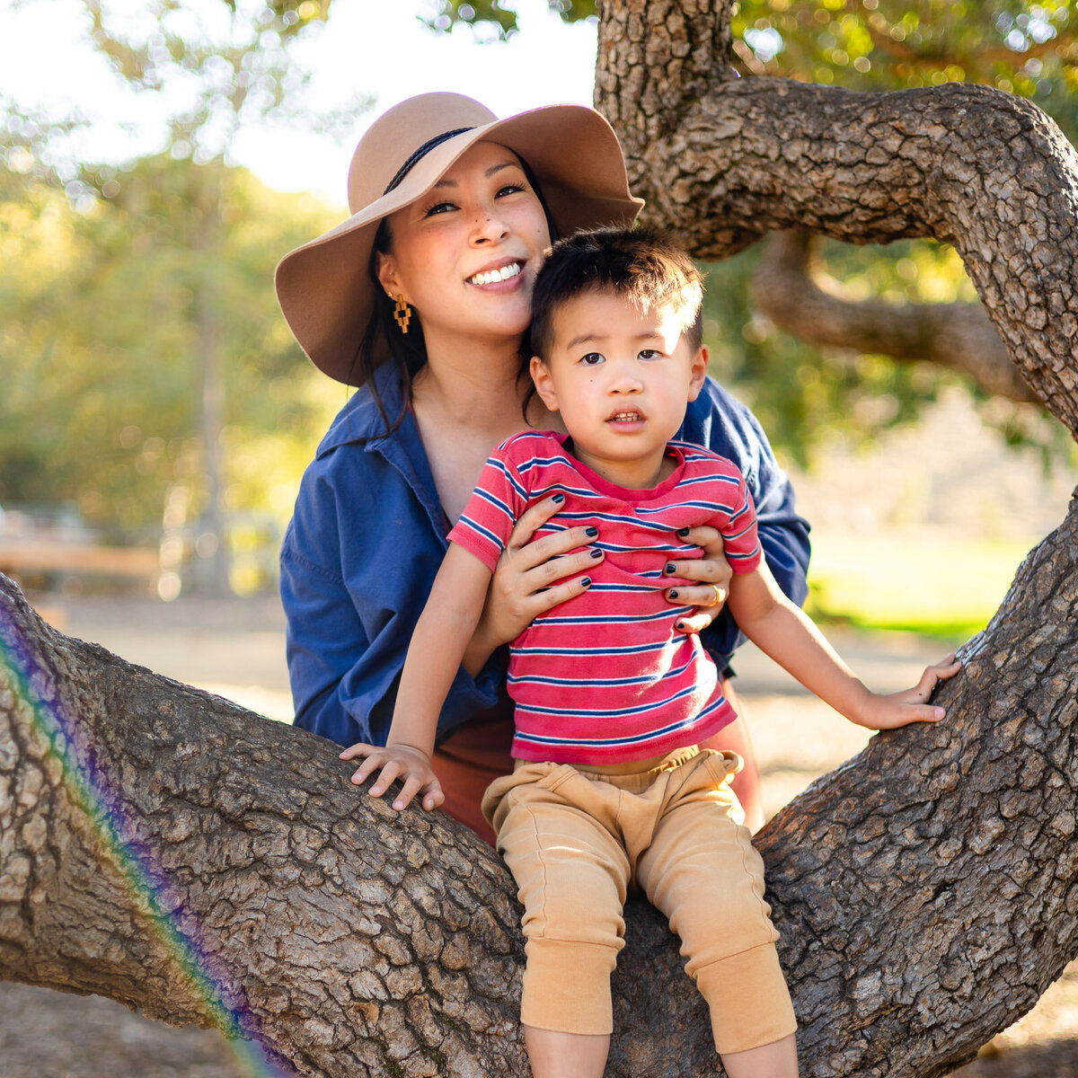 Bay Area Photographer Services lifestyle session of mother and son outdoors, Ellobelle Photography
