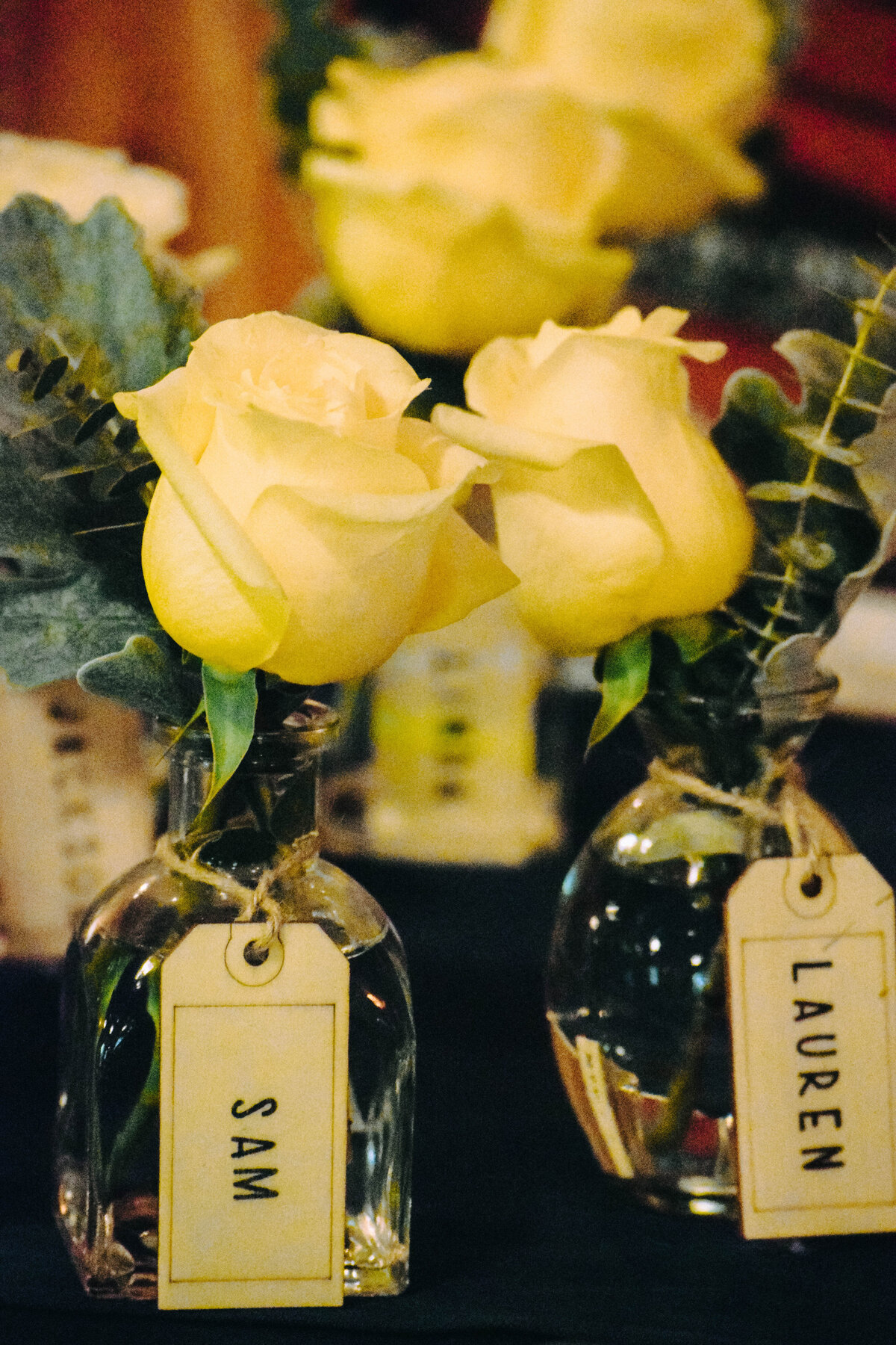 wedding favors, floral favors, yellow rose