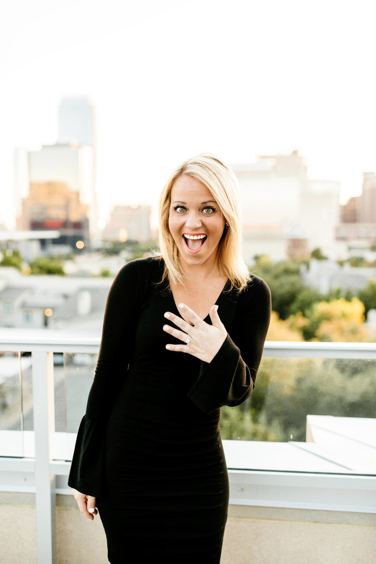 Eric & Megan - Downtown Dallas Rooftop Proposal & Engagement Session-103