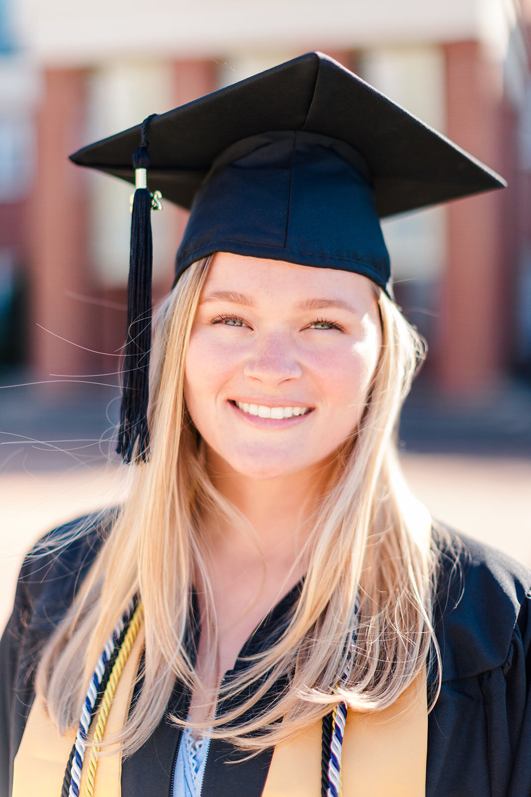 College seniors in cap and gown at Wingate University