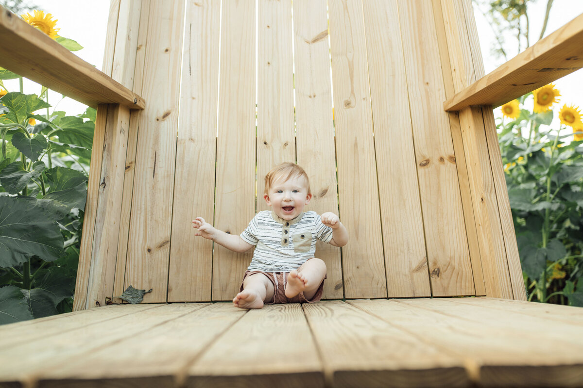 First Birthday Photography | One-year-old celebrating at Von Thun Farms with family during outdoor session | Washington, New Jersey
