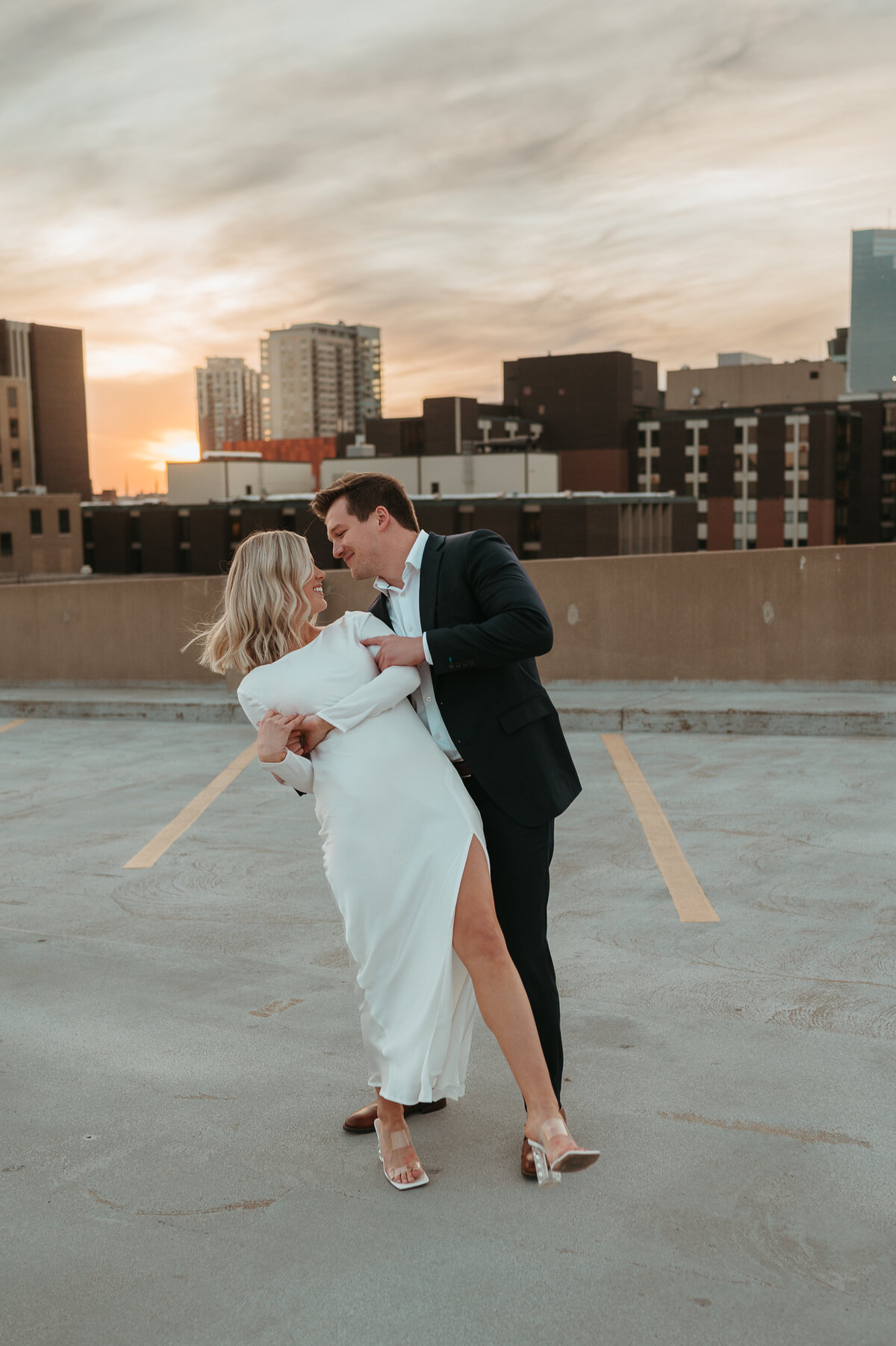 Kristin + Evan Rooftop Engagement-30