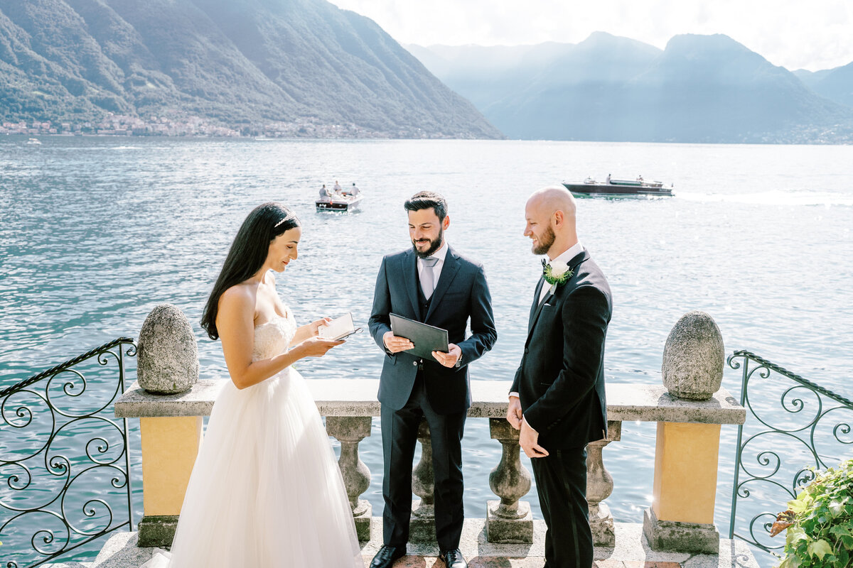Film photograph of an elopement at Villa Cassinella on Lake Como Italy