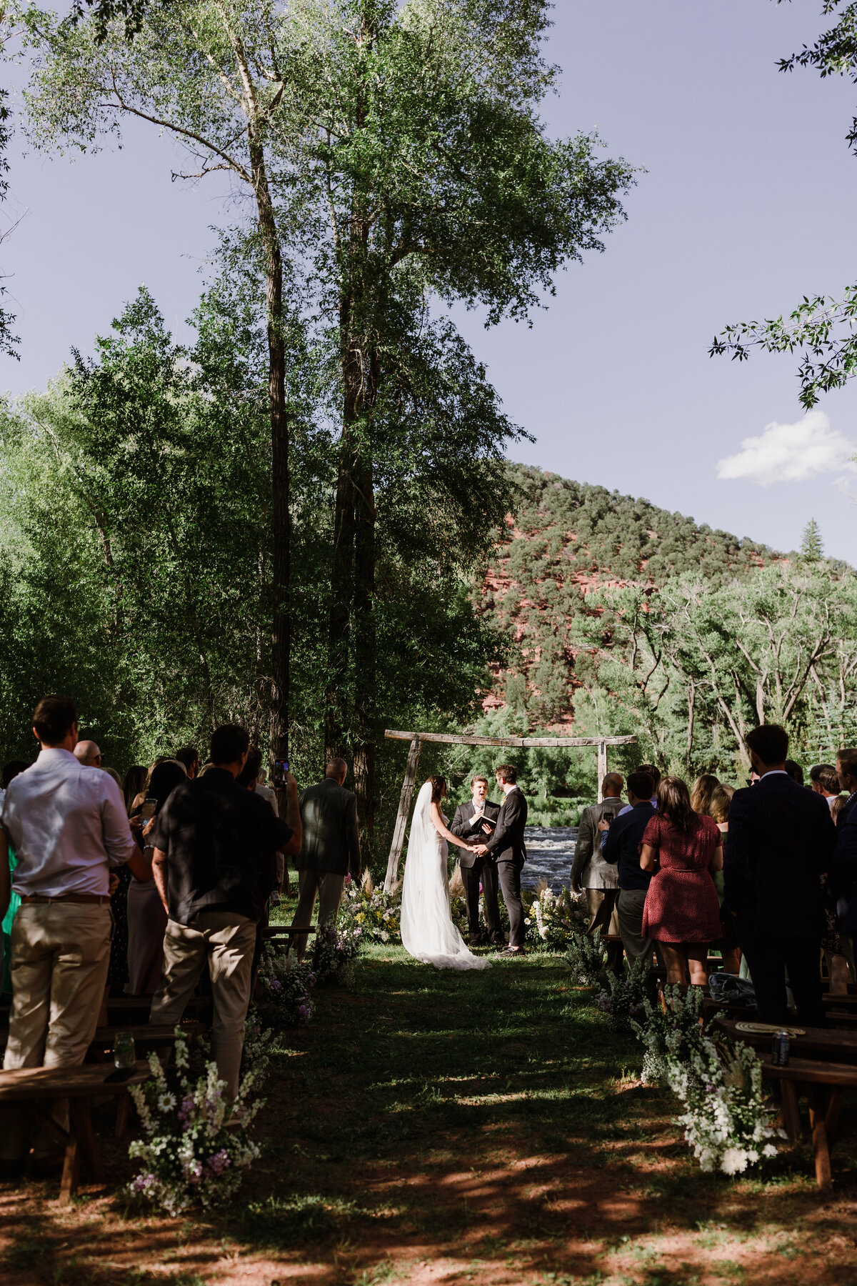 Outdoor wedding ceremony at Dallenbach Ranch Colorado