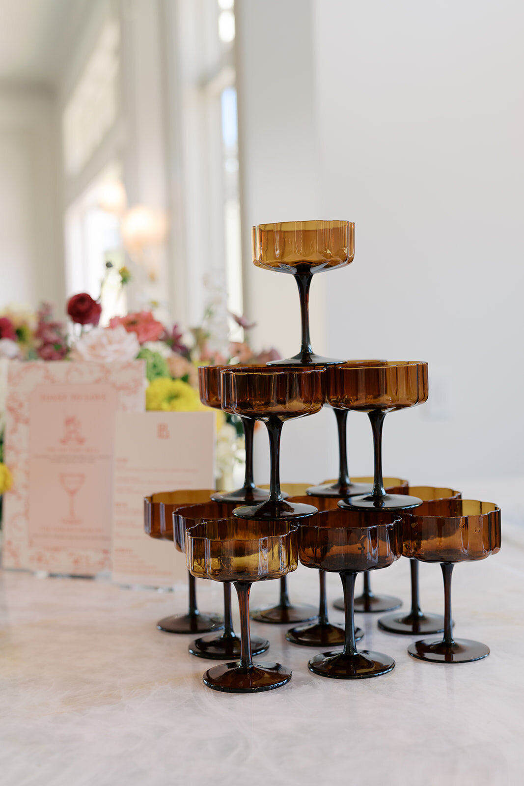 day of items, spring wedding, bar menu, luxury bar
