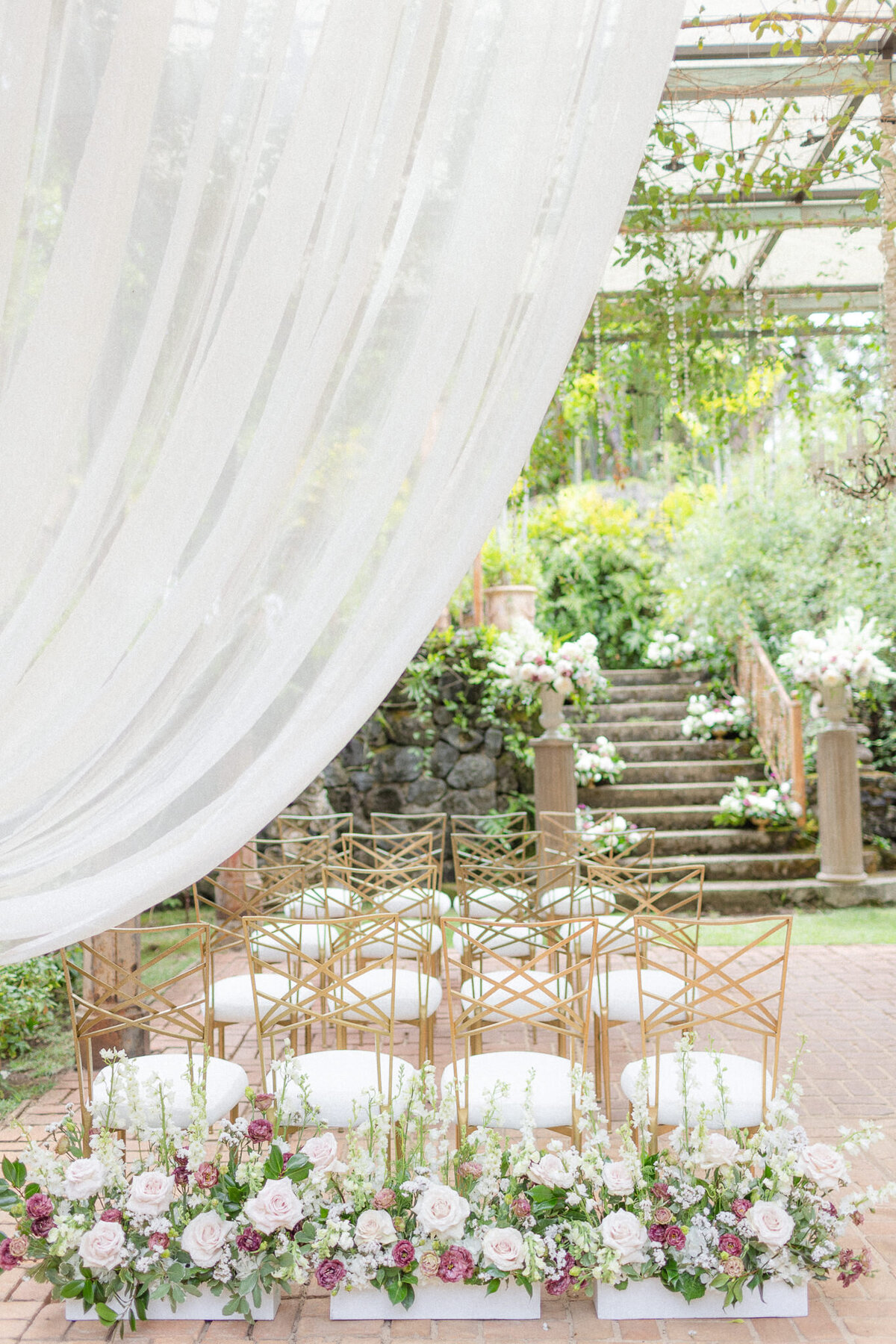 ceremony set up at haiku mill