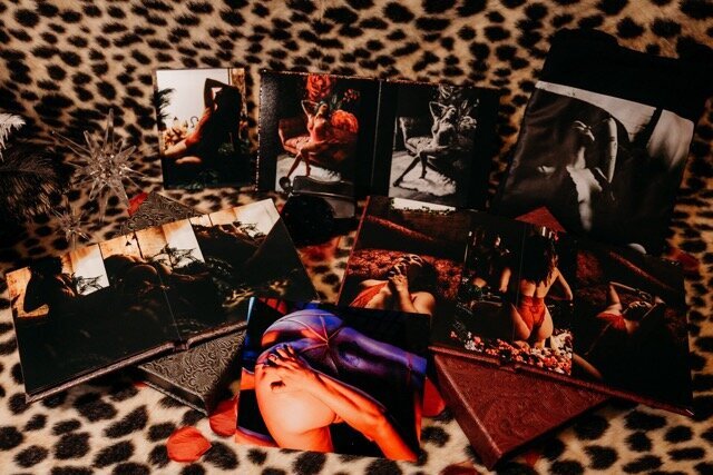 Boudoir photography keepsake images on lepord rug in Lubbock, Texas photographer in Amarillo TX