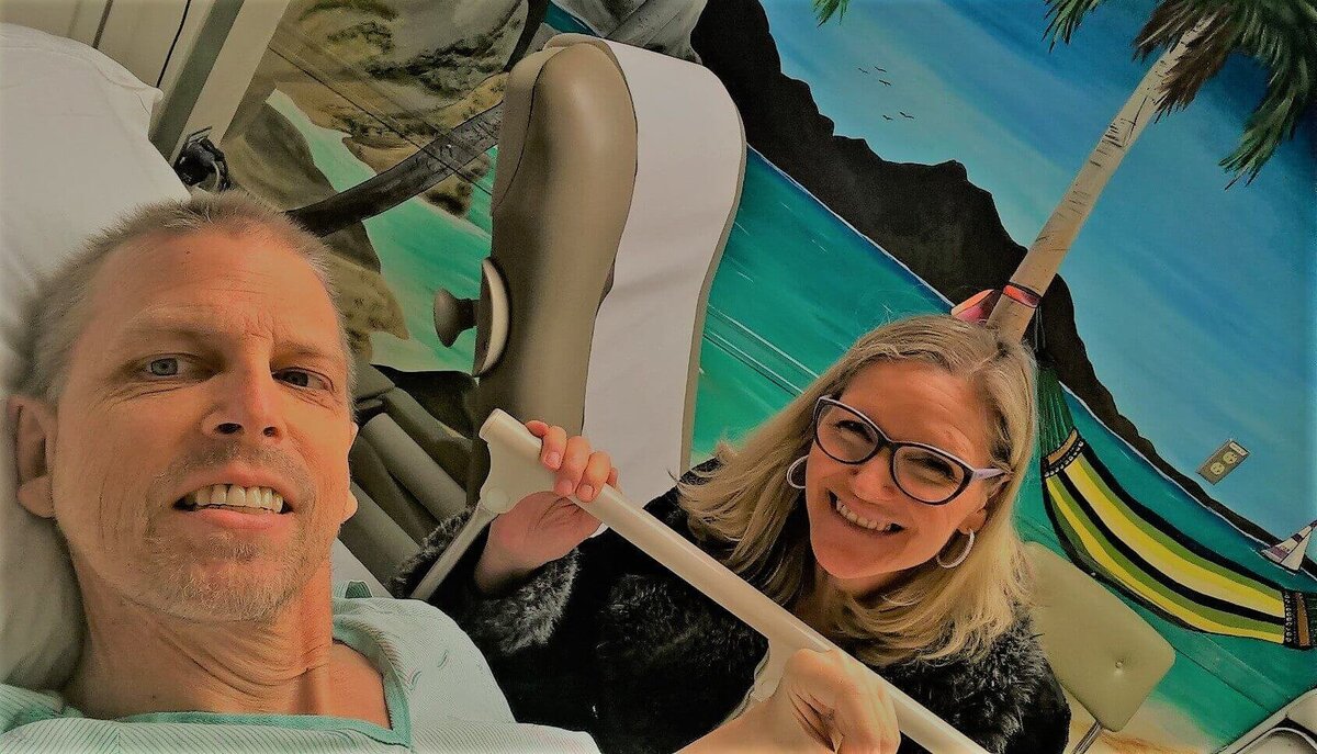 Part 4 - Eric and Phillipa Enjoy the Mural on the Hospital Wall Before Eric_s Radiation Session