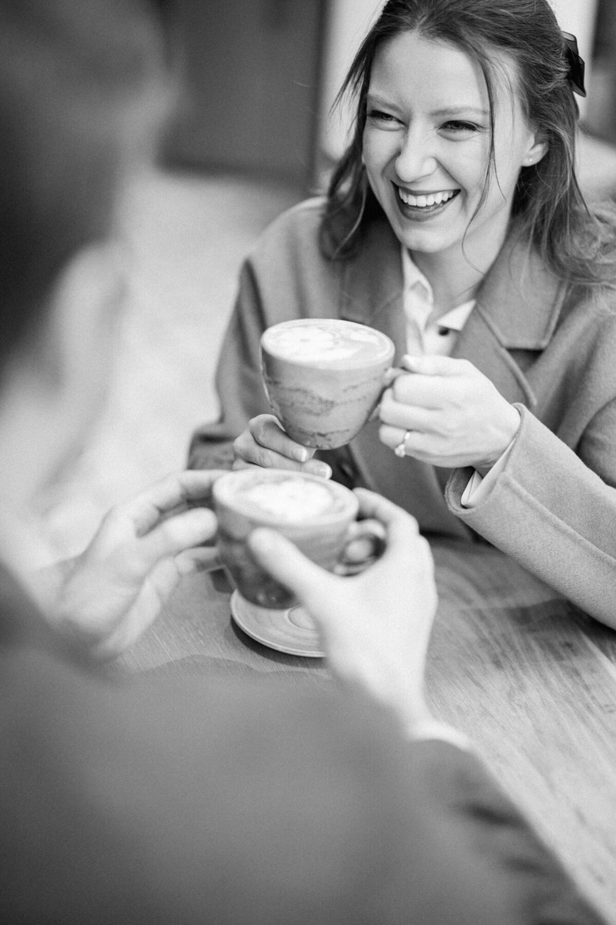 A Coffee Shop Engagement Session During Chicago Winter