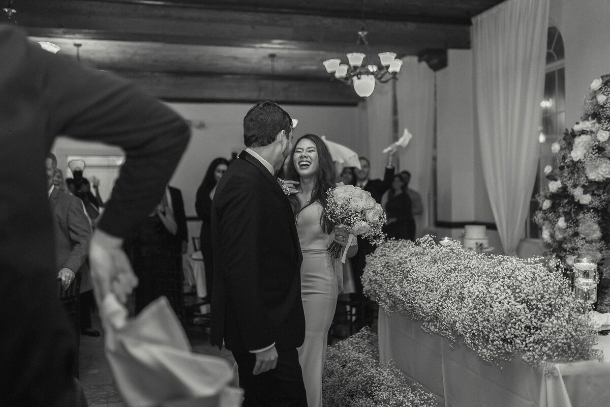 Candid wedding photo of bride an groom at Casa Marina Hotel and Restaurant, Jacksonville, FL