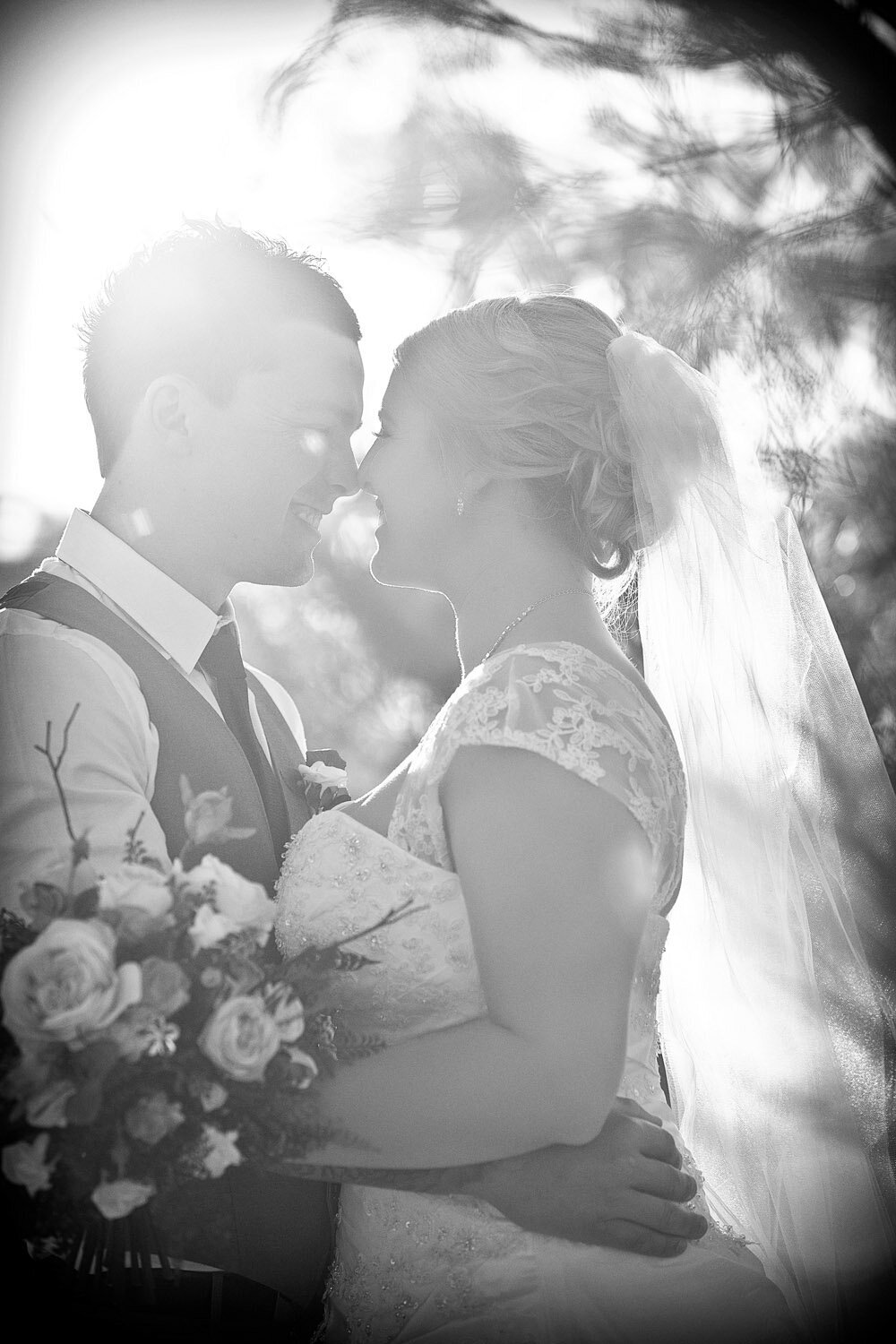 wedding couple at sunset in Longreach, QLD