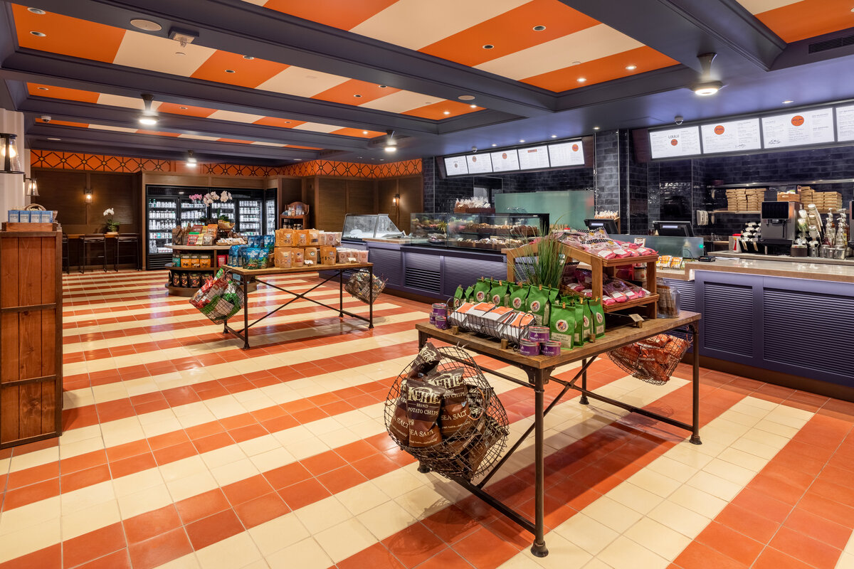 an interior view of the Loulu gourmet grab and go cafe at the Grand Wailea Resort and Hotel on Maui. 